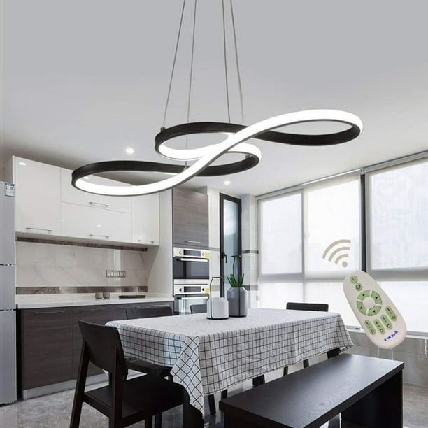 Bright LED Chandelier Long Wave Ceiling Lights Wall Hanging Lamps Kitchen Dining 